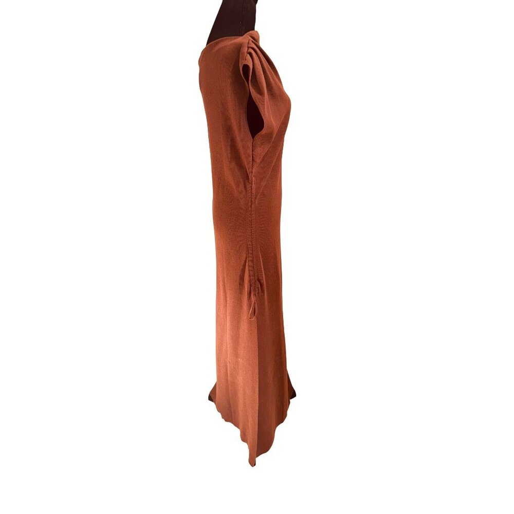 NWT Lioness Original Sin Brown XXL Bodycon Maxi Dress Draped Neckline Party Sexy - Picture 5 of 12